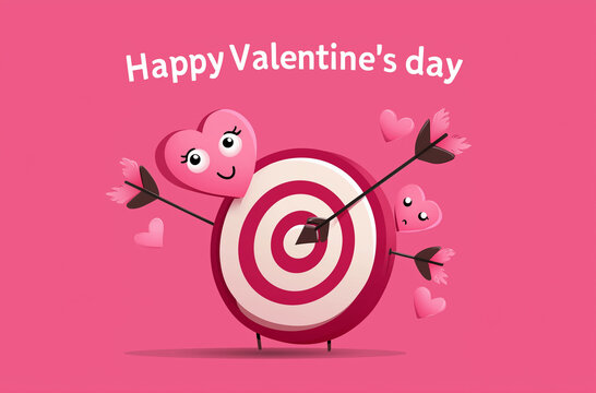 San Valentino. Bersaglio con freccia nel centro.