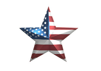 A 3d rendered star representing american patriotism and national pride