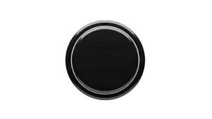 Black Button Isolated on White Background