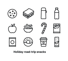 Festive Craft Icons. Holiday craft elements. Colorful flat vector icons set of holiday craft elements: felt