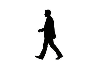 Silhouette of a Man Walking in a Suit.