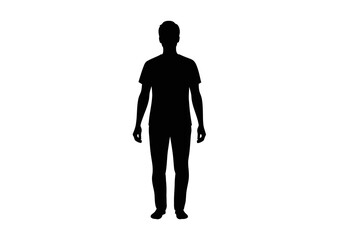 Full Body Silhouette of a Person Standing Upright.