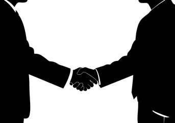 Business Handshake Silhouette: Agreement and Partnership Illustration.