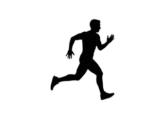 Silhouette of a Male Runner in Motion.
