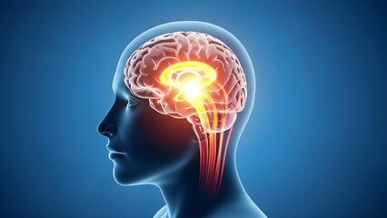 Medical animation illustrating neurological pain signals inside the human brain, suitable for healthcare, research, and medical education.