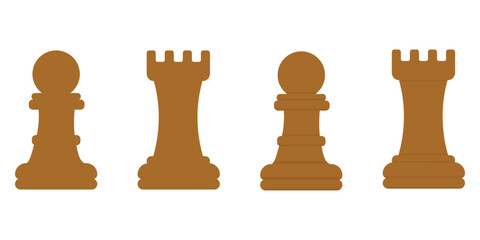 Illustration of chess pieces. Chess pawn © Mega.Dwi