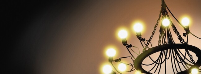 Chandelier, background lighting, vintage, theater, Christmas, decorative lights, night, holiday, banner, hand-painted