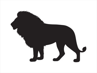 A lion silhouette in vector form isolated, Silhouette lion collection - vector illustration.