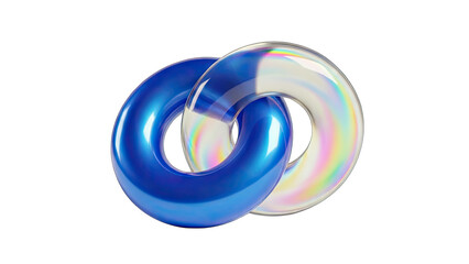 Fototapeta premium Interlocking Rings Abstract Design on White Background