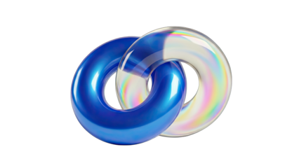 Interlocking Rings Abstract Design on White Background