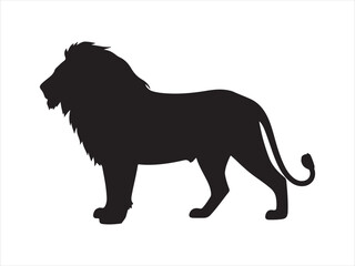 A lion silhouette in vector form isolated, Silhouette lion collection - vector illustration.