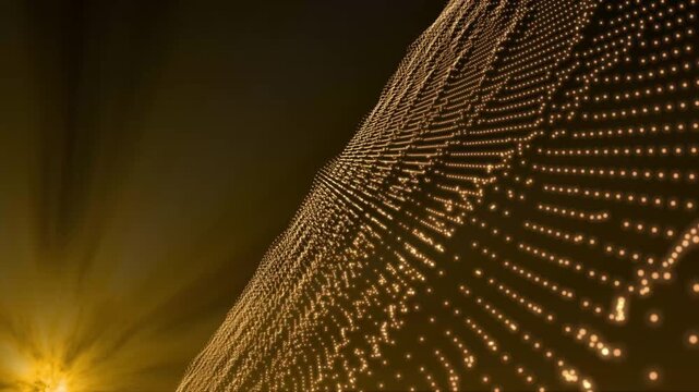 Neon light abstract halftone animation video with yellow color 4k suitable to your display, technology, template, tech, background, marketing, backdrop, business, and more