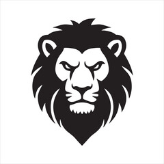 Lion head logo icon, lion face vector Illustration on white background