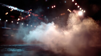 Naklejka premium Night smoke bokeh