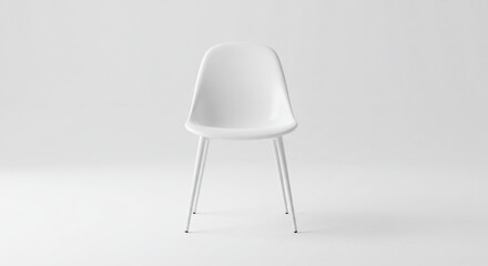 Modern white chair on white background minimalist design