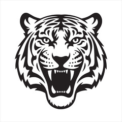 tiger head vector, tiger head vector. Isolated predator illustration