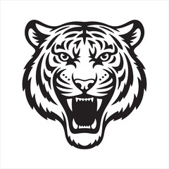 tiger head vector, tiger head vector. Isolated predator illustration