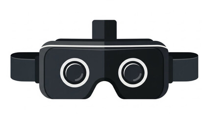 Virtual reality headset modern VR goggles for immersive gaming and entertainment flat design vector illustration isolated on white
