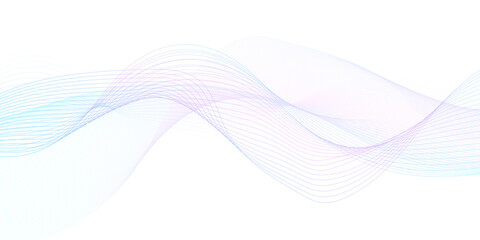 White wave curve lines banner background design. Abstract soft wave lines dynamic flowing purple and blue isolated background. Vector Illustration of the pink pattern of lines. stripes on white. © Husni