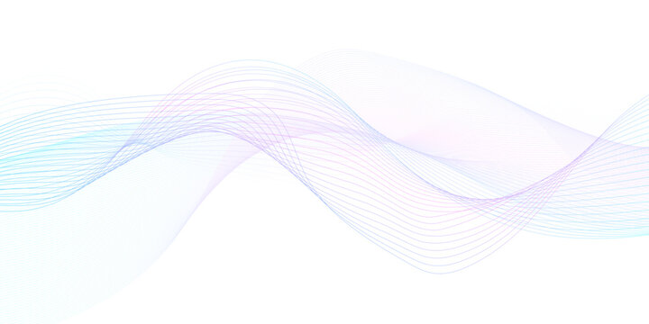 White wave curve lines banner background design. Abstract soft wave lines dynamic flowing purple and blue isolated background. Vector Illustration of the pink pattern of lines. stripes on white.