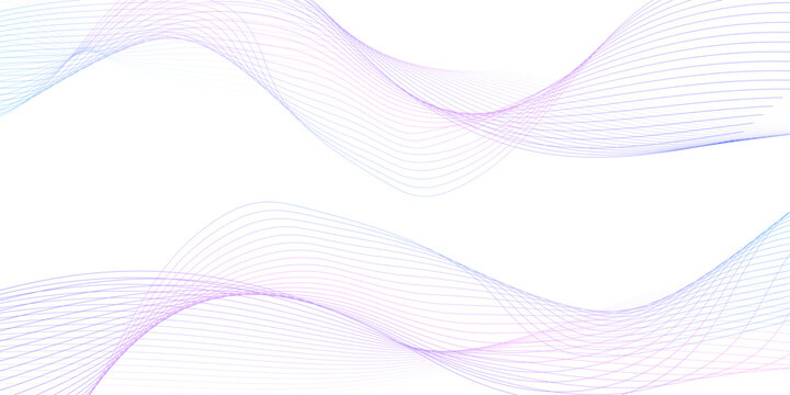White wave curve lines banner background design. Abstract soft wave lines dynamic flowing purple and blue isolated background. Vector Illustration of the pink pattern of lines. stripes on white.