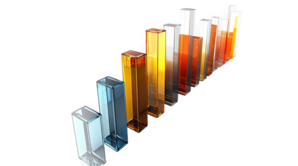 Abstract Modern Glass Skyscrapers - 3D Illustration of Futuristic City Skyline Isolated on White