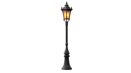 Traditional Victorian street lamp with decorative ironwork for urban design.
