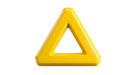 Modern abstract yellow triangle sign for safety and alert concepts.

