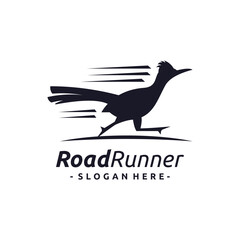 Roadrunner Logo Vector, Icon, Emblem, Speed Motion Logo Design Concept, Bird Creative Symbol.