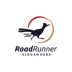 Roadrunner Logo Vector, Icon, Emblem, Speed Motion Logo Design Concept, Bird Creative Symbol.
