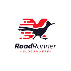 Roadrunner Logo Vector, Icon, Emblem, Speed Motion Logo Design Concept, Bird Creative Symbol.