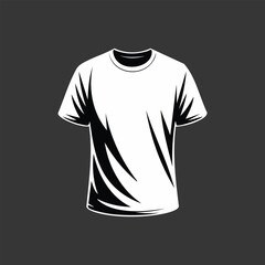 White crew neck T shirt front view illustration.