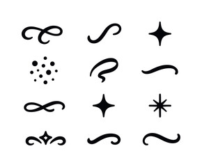 Obraz premium Winter Mountain Icons. Distant mountains fading through winter haze. Line outline icon set of Distant