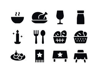 Holiday Icons Grid. Holiday journey adventures. Filled icon set of holiday journey adventures: trip suitcase,