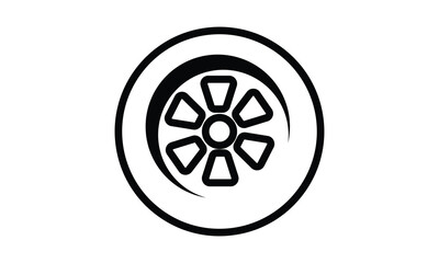 Obraz premium Car wheel icon. Car tyre vector illustration