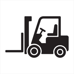forklift icon symbolizing warehouse logistics, cargo handling, and industrial utility