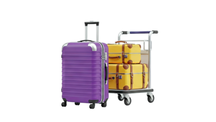 Luggage and Suitcases on a Trolley, Ready for Travel