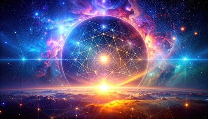 Cosmic Network - A Vibrant Depiction of Interconnectedness in Space.