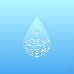 Water Droplet Ecosystem Icon design