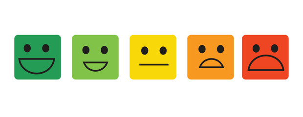 Customer Satisfaction , Emoji Rating Icons for User Experience