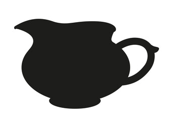 Silhouette of a traditional Chinese tea pitcher with handle and spout. Black vector icon for tea ceremony, kitchenware, or cultural themes.