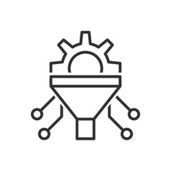 Smart Data Filter Icon - Funnel With Gear Icon