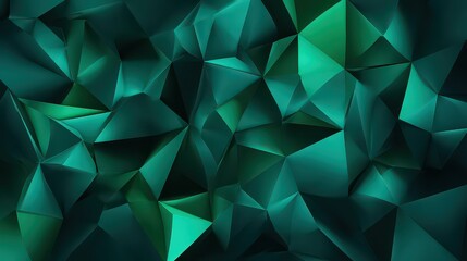 Abstract Teal Polygon Geometric Background with Angular Shapes and Dynamic Shading for Modern Aesthetic