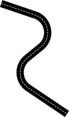 Fototapeta premium Roadmap curvy road. Roadmap with stages. Top view on a curved highway road map. Roadmap diagram Vector illustration, PNG, JPG. 