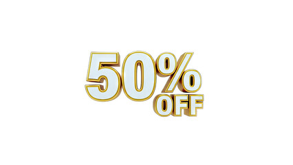 50% Off Sale - Discount Offer on White Background