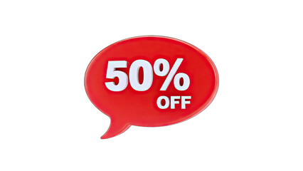 50% Off Sale Speech Bubble - Discount Concept