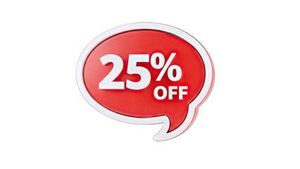 25% Off Speech Bubble - Discount, Sale, Promotion