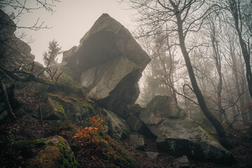 Hiking trail to Kalenica Peak in the Owl Mountains, Poland