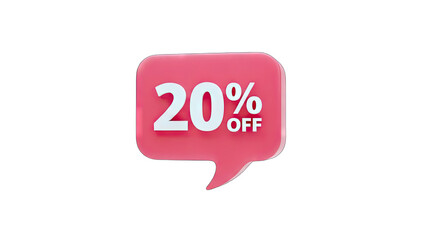 20% Off Discount Bubble - Isolated on White
