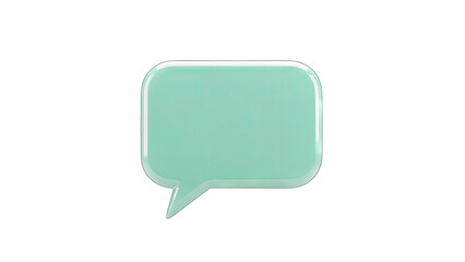 3D Speech Bubble Icon on White Background